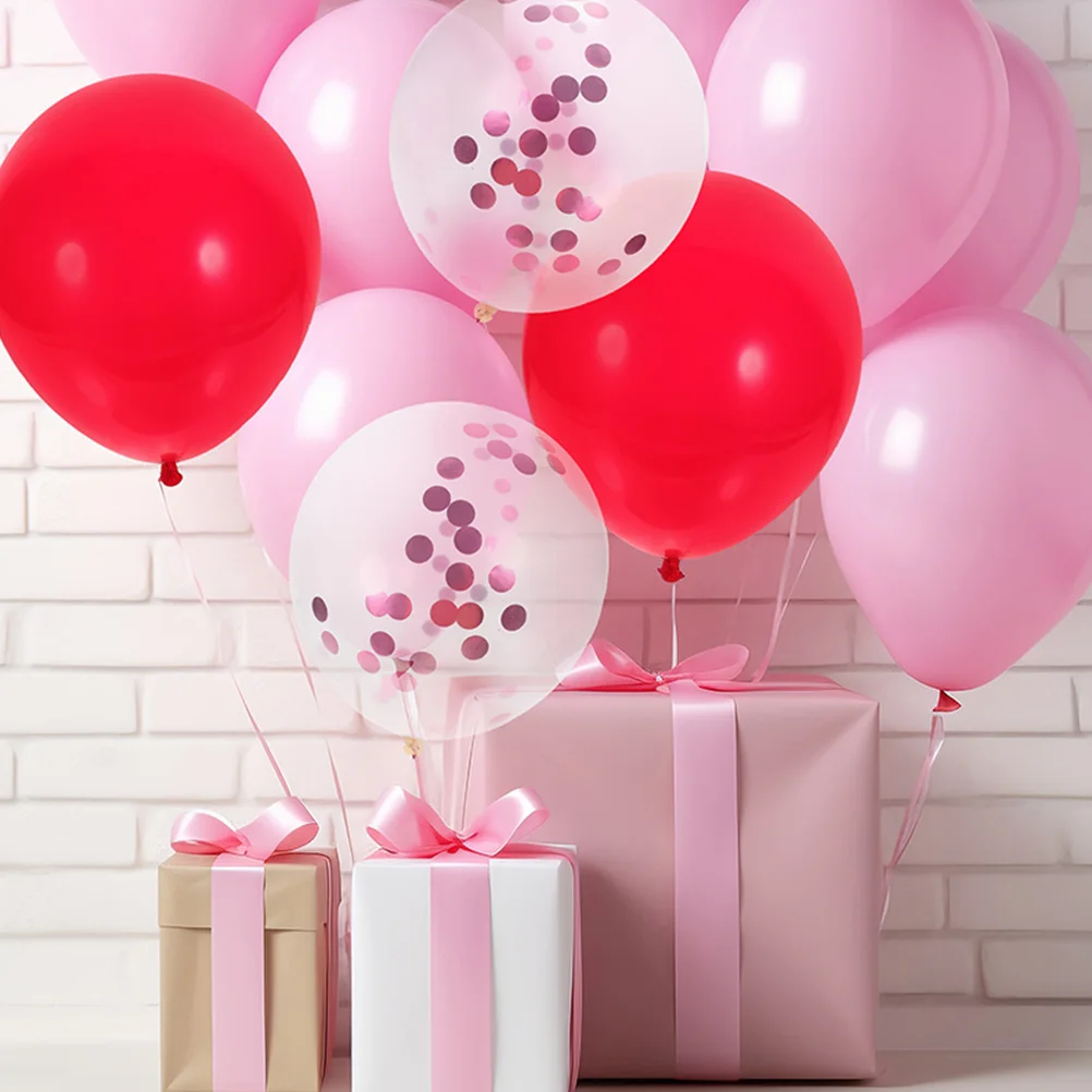 

80pcs Wedding Balloon Set Latex Valentines Day Party Decorations Red White Foil Photo Props Anniversary Engagement Balloons