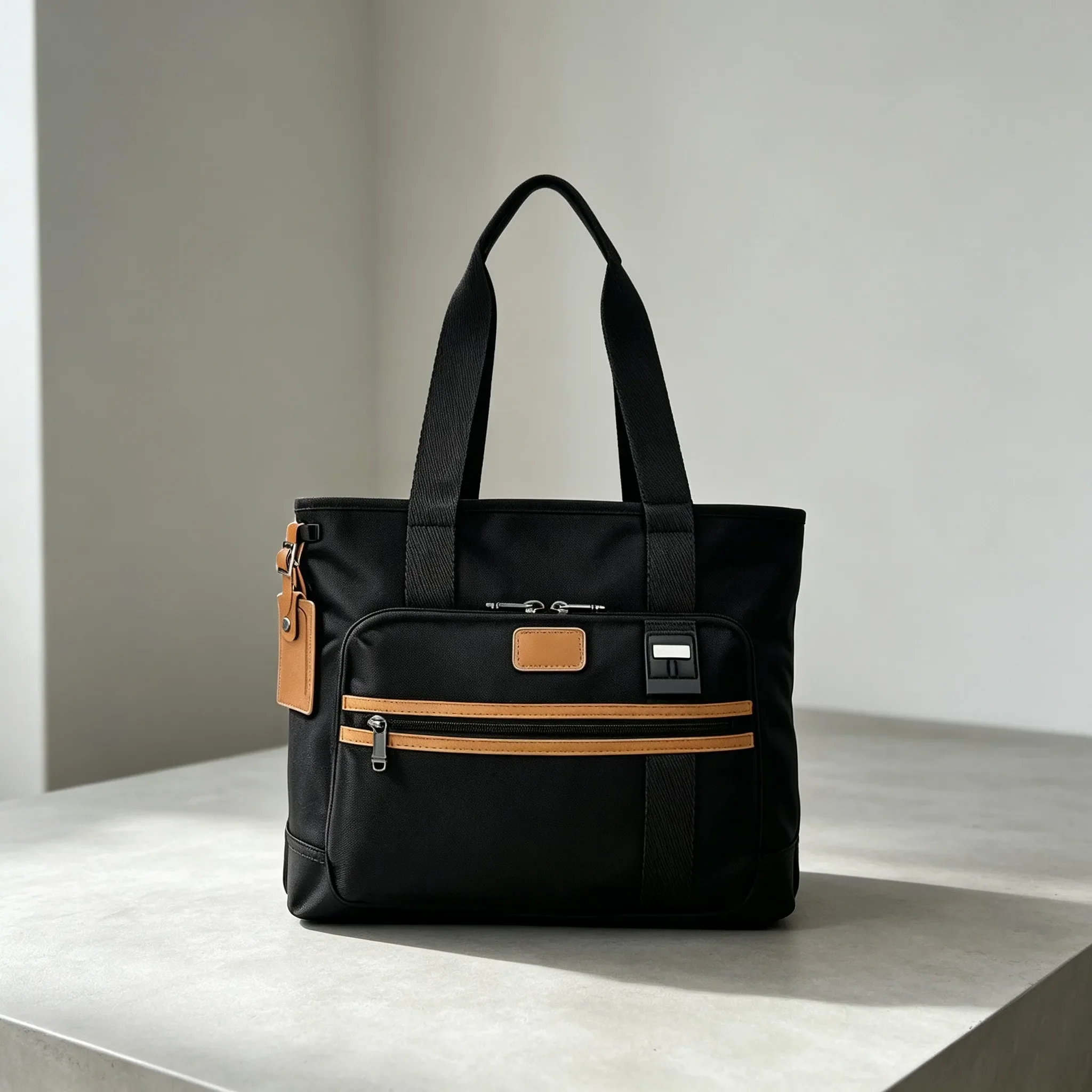Large Capacity Nylon Business Tote Bag for Men, Minimalist Single Shoulder Handbag