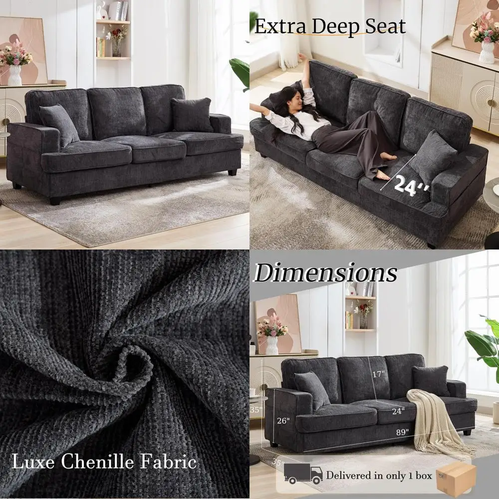 

"modern 3-seater sofa with deep cushioned seat for comfortable living room"