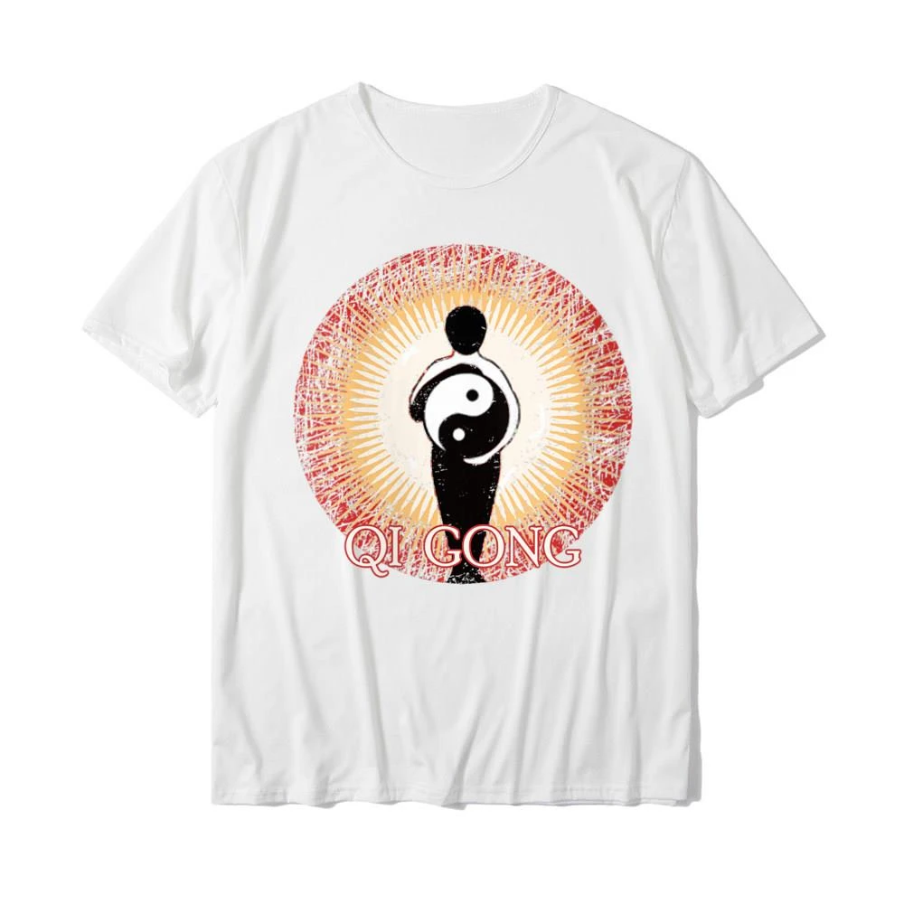 Camisas Wholesale Casual Tshirts  Adult Tops Tees Casual Womens Qi Gong Yin Yang Energy Meditation Tai Chi O-Neck T-Shirt