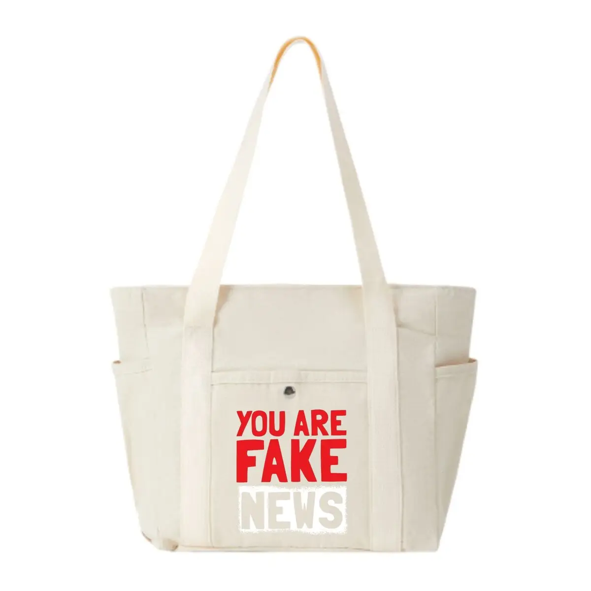 

Вы поддельные новости, повседневная холщовая сумка с художественным текстом, женская базовая винтажная рабочая сумка для поездок на работу