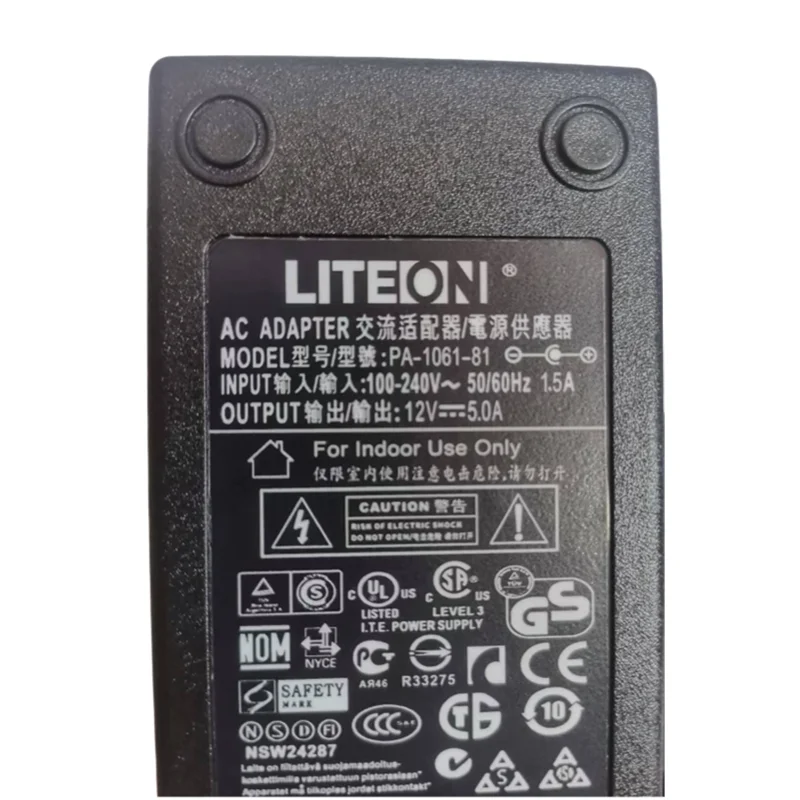 Liteon PA-1061-81 PA-1061-0 12V 5A 60W 5.5*2.5mm AC Adapter Charger Power Supply