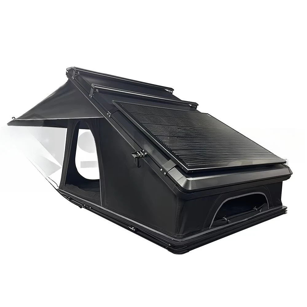

Raised 4WD off-road simple setting aluminum triangle tent, aluminum roof tent