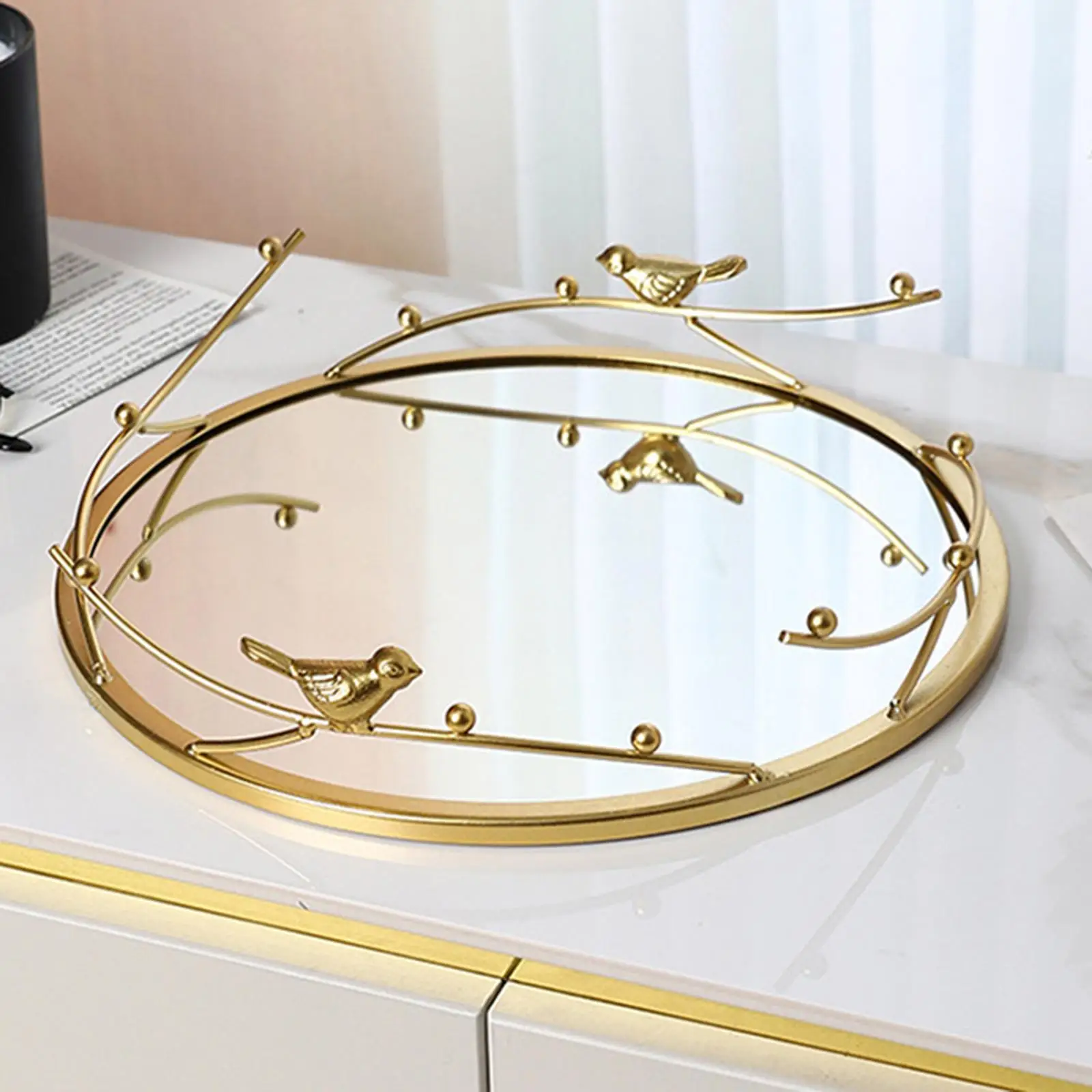 Decorative Mirror Tray Candle Holder Centrepiece Modern Jewelry Display