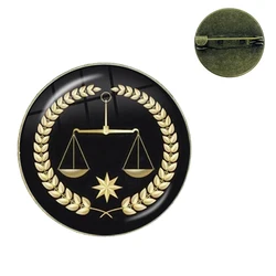 New Lawyer Unique Justice Referee Glass Dome Brooches Shirt Lapel Bag Cute Badge Cartoon Pins For Clothes Hat Accessories