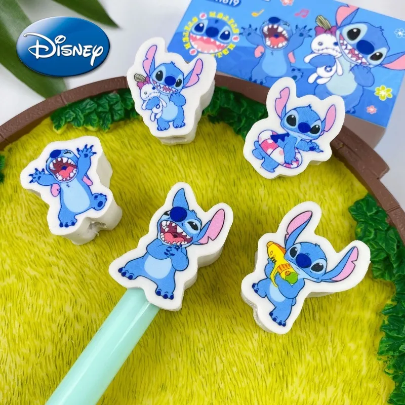 

Disney Stitch Eraser Cartoon Cute Character Pencil Head Set Student Children's Prize Pencil Eraser Box Set Creative Small Gift