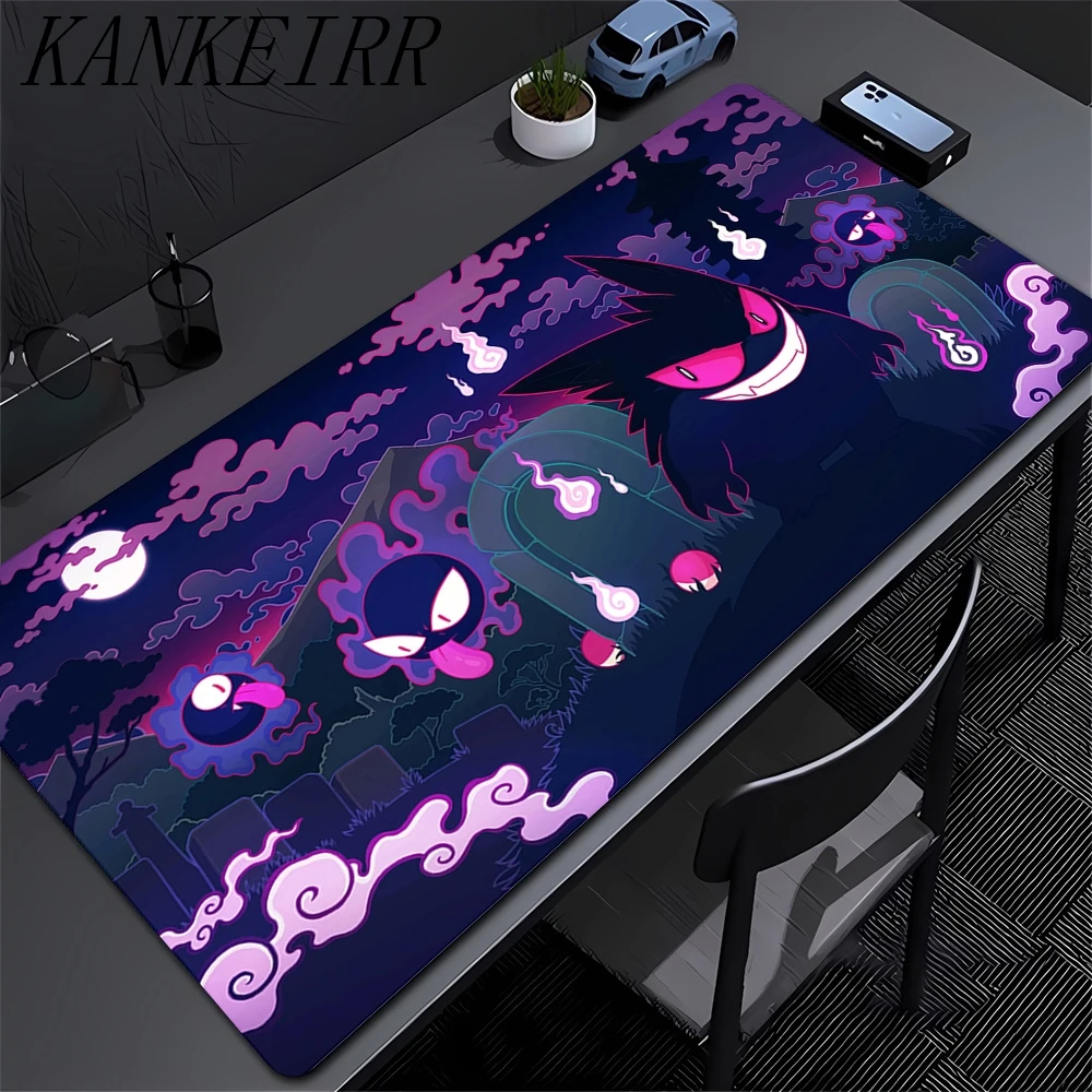 대형 게임용 마우스 패드 P-Pokemon-Gengar Grande 마우스패드 LockEdge 두꺼운 컴퓨터 키보드 테이블 데스크 매트