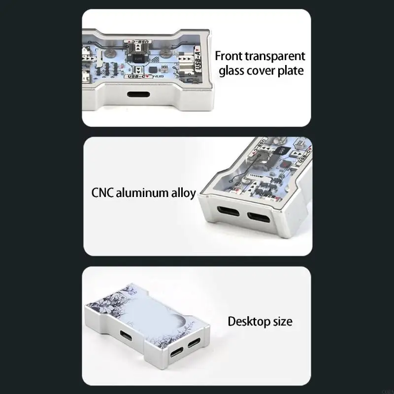 CORA Multiports USB C Hubs With Colorful LED Lights Fast Data Transfer 480Mbps