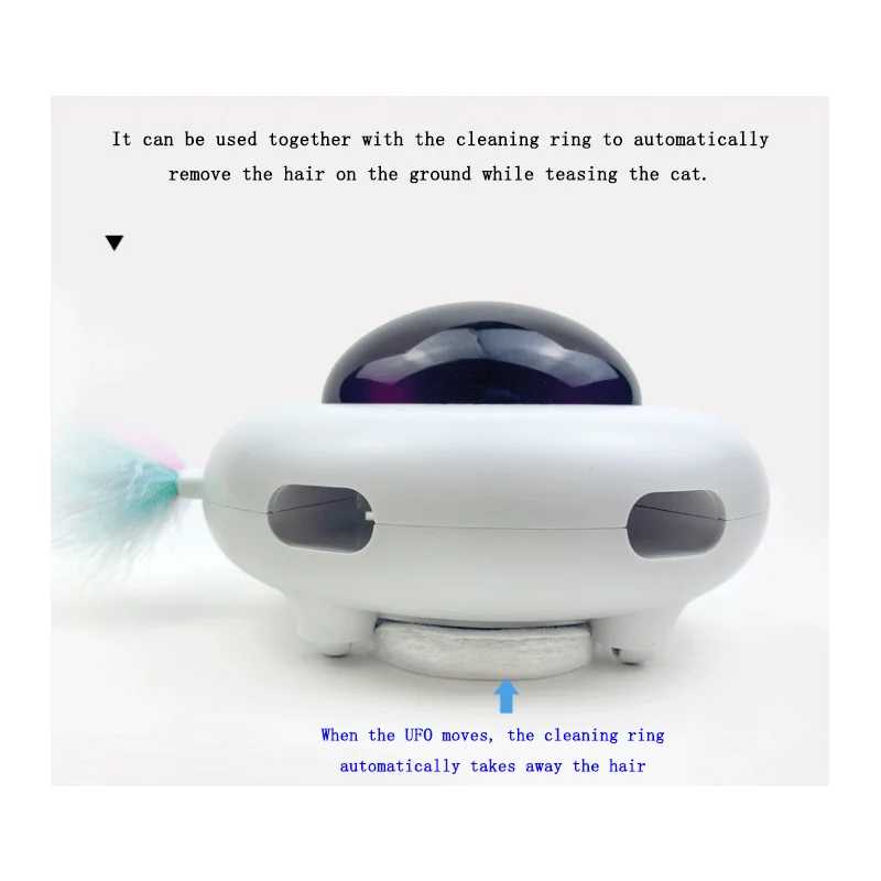 USB Charging Random Detection Vibration Trigger Automatic Cat Toy Electric Gravitational UFO Color Reminder Smart Companion