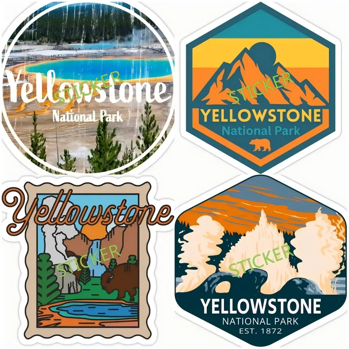 

Yellowstone National Park Car Sticker Personality Sunscreen Decal Waterproof Windows Vinyl JDM Decor