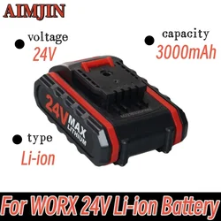 3000mAh rechargeable lithium battery,  for WORX 24V 48V 88V screwdriver electric drill electric pruning saw universal battery