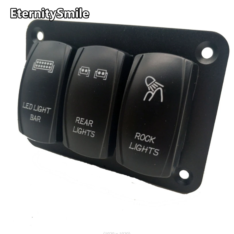 

Marine Rocker Switch Panel Waterproof 5pin 3 Gang with Dual USB Car Charger Cigarette Lighter LED Light 12V and 24V for RV Boat