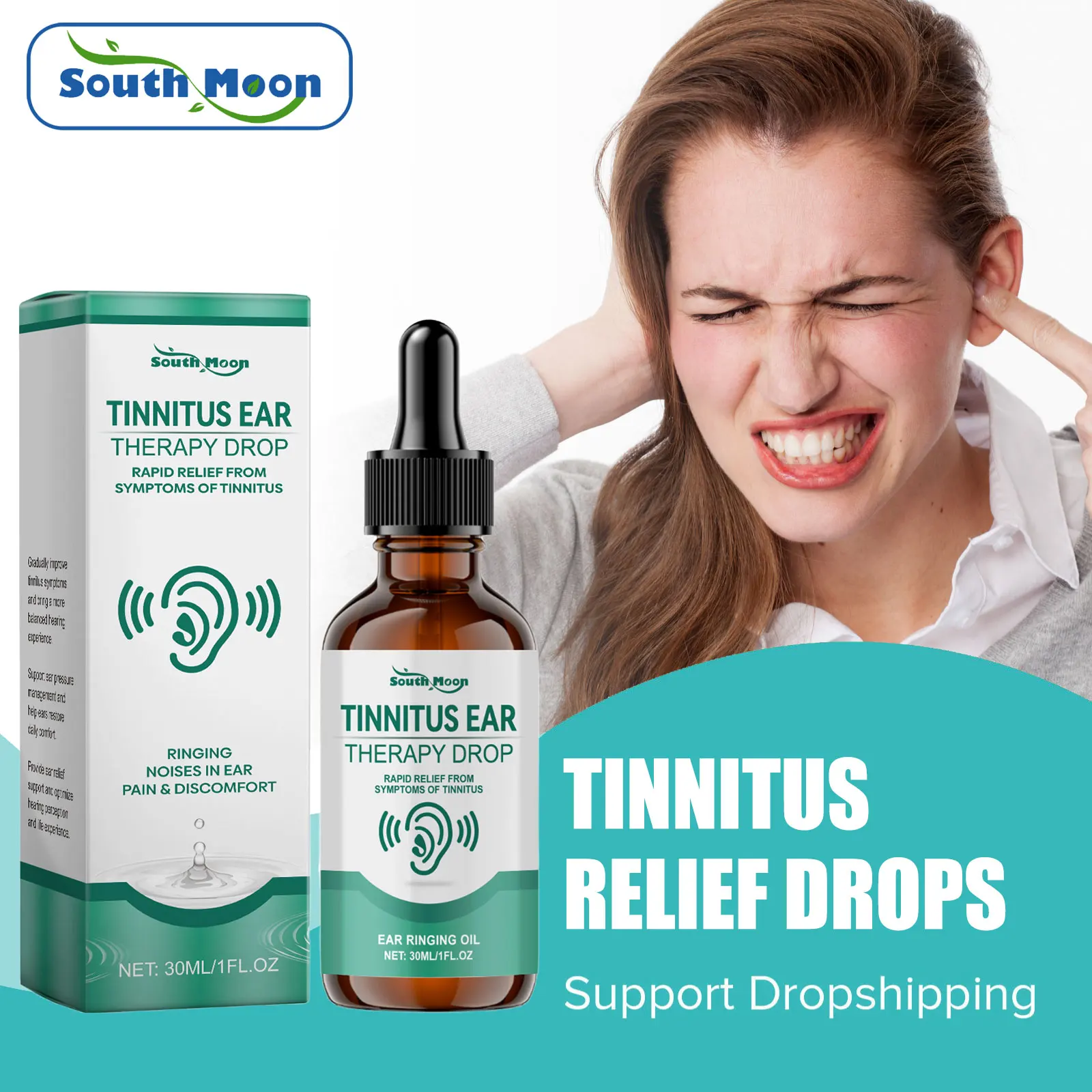Gotas para Tinnitus para mejorar la salud del oído, alivia el Tinnitus, dolor de oído, picazón, hinchazón, eliminación de cera de los oídos, gotas para aliviar los oídos