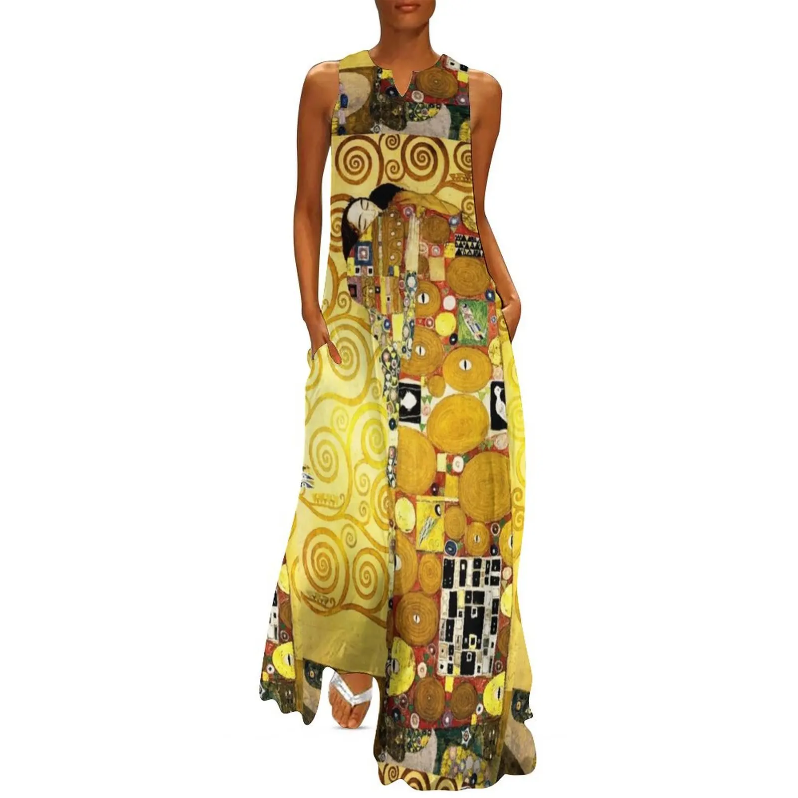 

Gustav Klimt The Embrace Long Dress Prom gown ceremony dresses evening dress woman elegant dresses plus sizes Dress