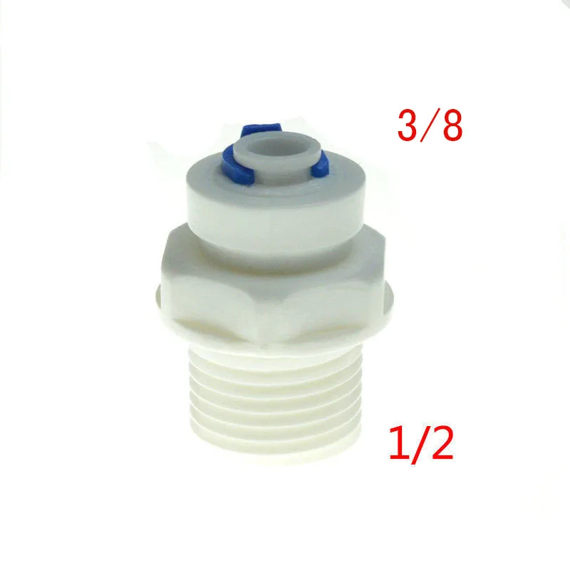 

5pcs Free shipping 3/8" OD Tube1/2" BSP Male Straight Quick Connector RO