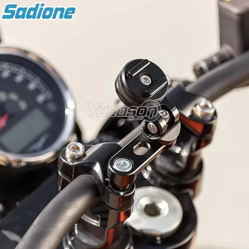 Universal Motorcycle Mobile Phone Stand Phone Holder Stem Triple Tree Fork Mount Clamp Mirror Navigation Phone Handlebar Bracket
