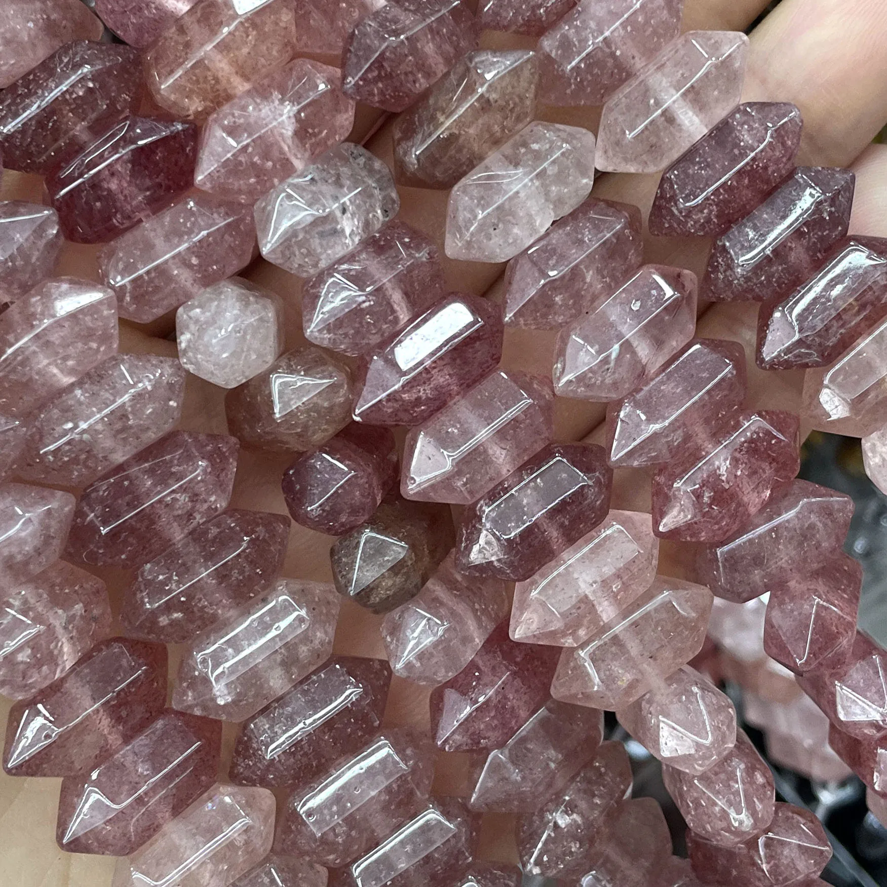 Naturstein Sechseckige Topas Gelbe Jade Lose Zwischenperlen für Schmuckherstellung DIY Halskette Armband Zubehör 8X16MM – Detail 5