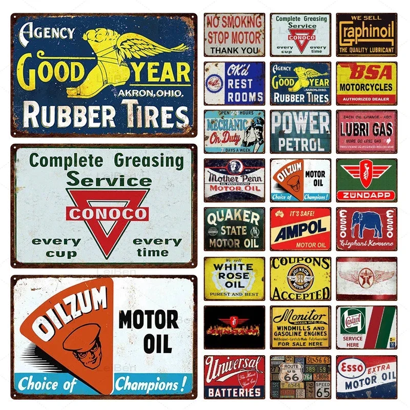 Vintage Castrol Motor Oil Tin Sign  Retro Garage Wall Decor Rusted Metal Motorcycle Club Repair Shop Plate Classic Home Decorati