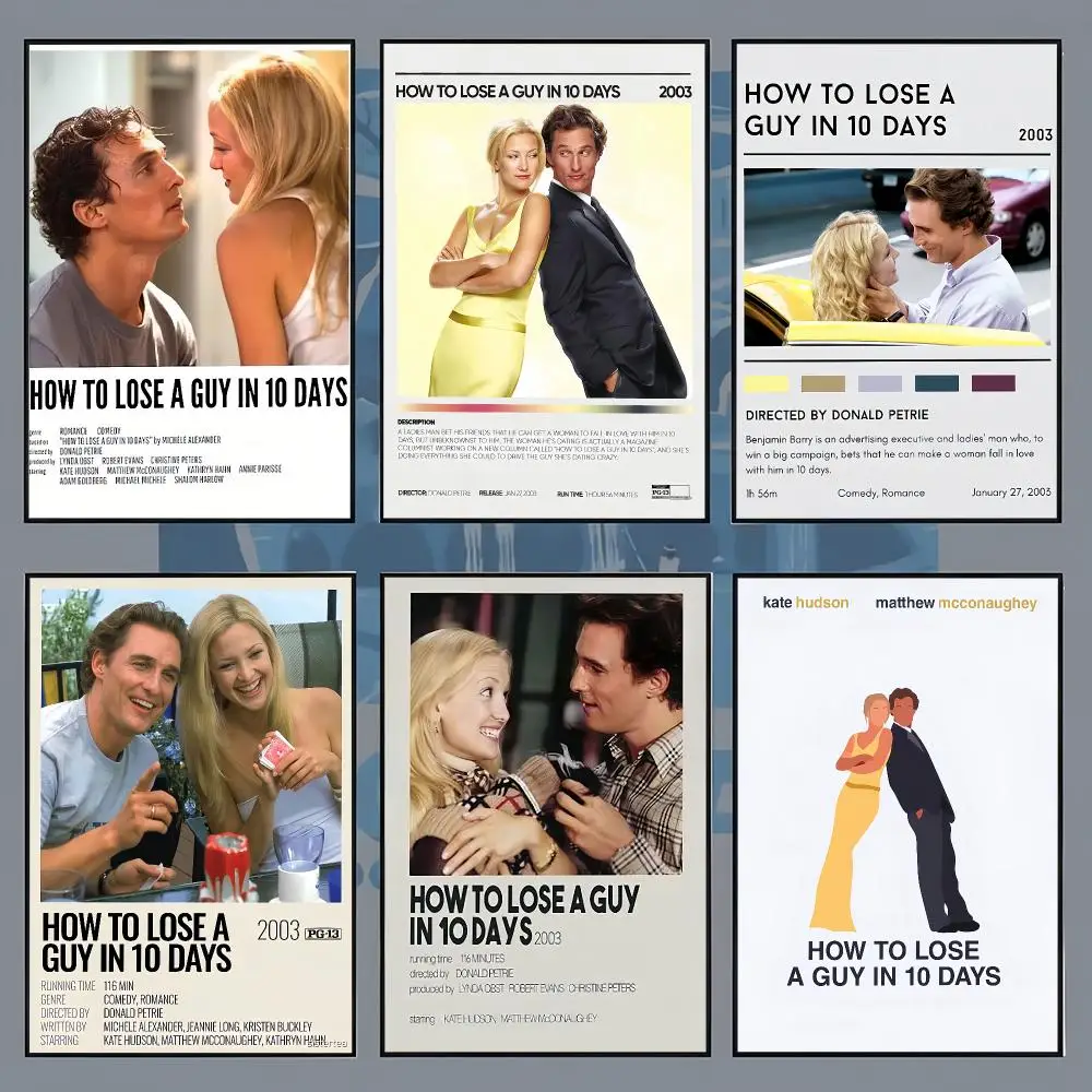 The comedy How to Lose a Guy in 10 Days Poster Aesthetic Wall Art for Bedroom Study Office Home Decor Gift