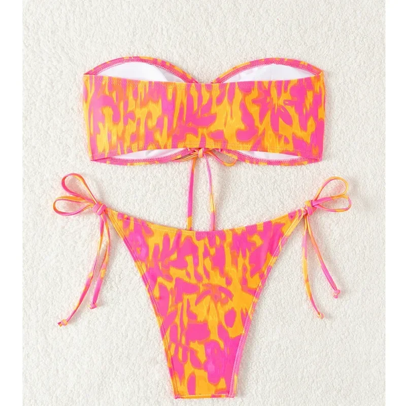 Nowy nadruk Seksowne bikini Stroje kąpielowe Stroje kąpielowe damskie Push Up Stroje kąpielowe damskie Stroje kąpielowe Brazylijskie bikini Zestaw kąpiących się w basenie