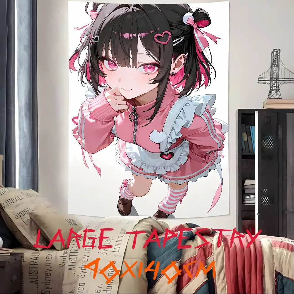 Hot Sweet Dream White Kawaii Girl Tapestry Print Girly Bedroom Ins Style Dorm Theme Room Decor
