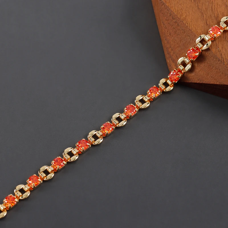 assoonas C226, DIY-Kette, 18k vergoldet, Kupfer, Zirkone, REACH-konform, nickelfrei, DIY-Armband-Halskette, Schmuckherstellung, 50cm/Stück – Detail 7