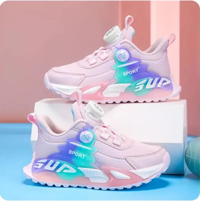 

НОВЫЕ кожаные кроссовки для девочек, легкая школьная обувь на массивной подошве, нескользящие удобные повседневные прогулочные кроссовки для девочек