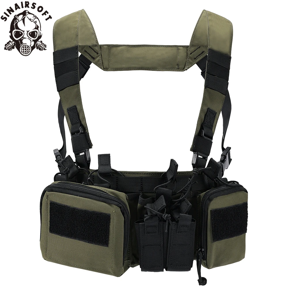 

SINAIRSOFT 500D Nylon Tactical Vest CS Wargame TCM Chest Rig Airsoft Pack Magazine Pouch Holster Molle System Airsoft