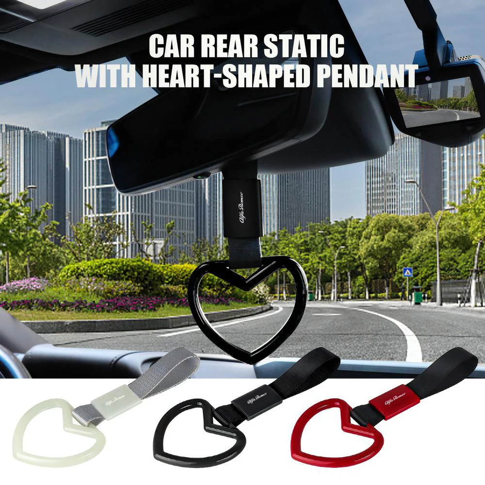 

Car Decorate Heart-shaped Hanging Ring Hand Strap Accessories For Alfa Romeo Giulietta Giulia Mito Brera Stelvio ALFA 4C Spider