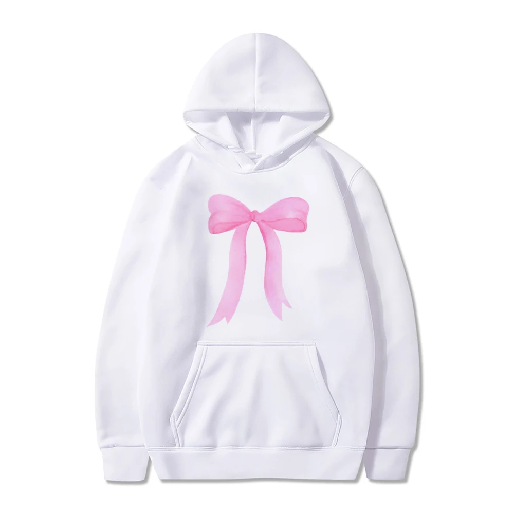 2024 New Pink Bow Cute Printed Sweater Kawaii Clothing Women\'s Winter Sweater Autumn Fashion Women\'s Clothing