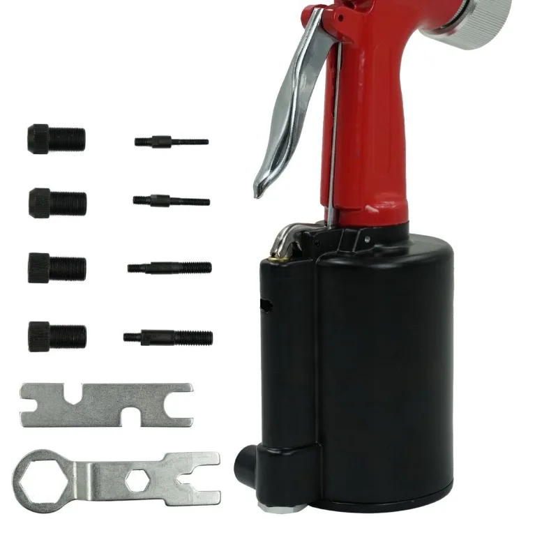Pistola rivettatrice a tirante, rivettatrice pneumatica, strumento per rivettatura a tirante, pistola per rivetti a tappo