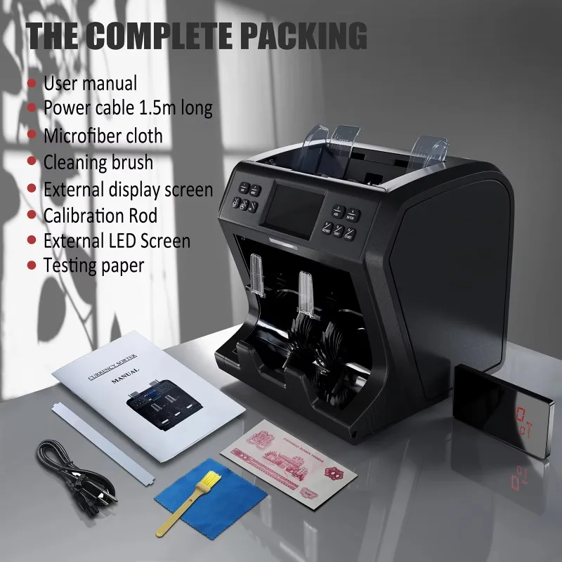 

WT-800 Banknote Note Counting Machine Mixed Currency Value Money Counter for COP XOF XAF KHR THB KRW USD Bill Counters