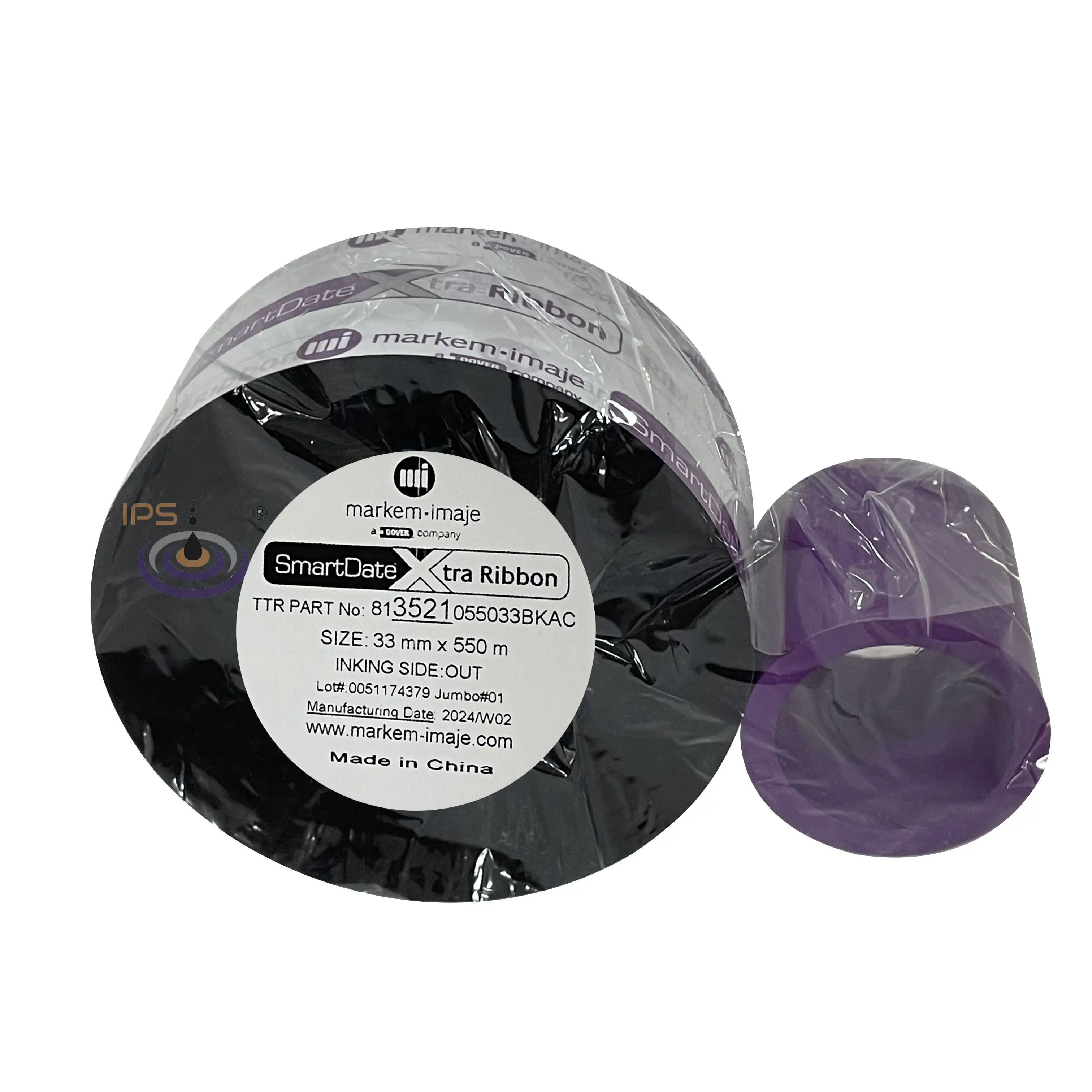 Markem-Imaje SmartDate TTO Ribbon Original 33 Mm X 550 M OUTSIDE INK Black 813521055033BKACM Imaje 3521 TTR 813521055033BK
