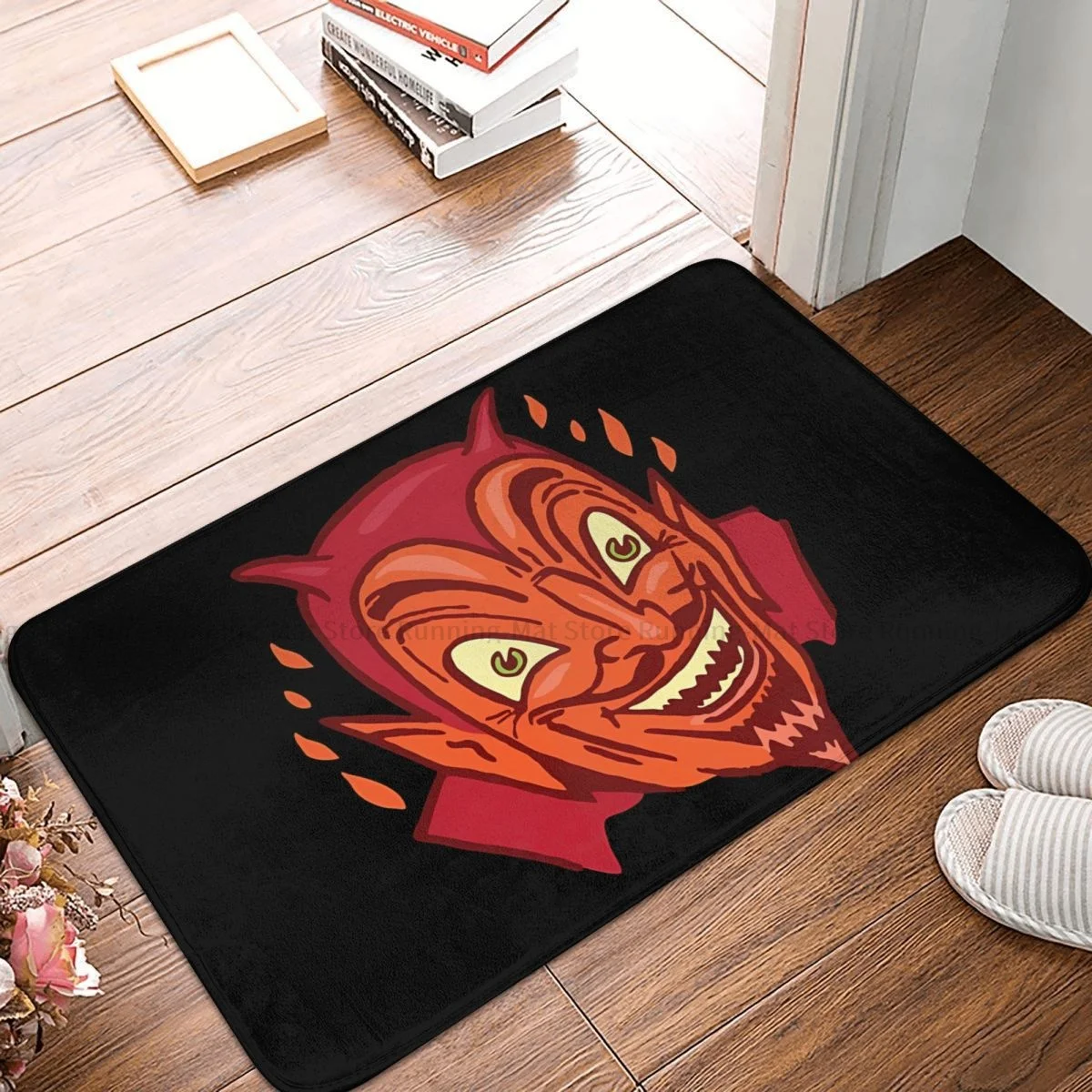 Diablo 4 Game Non-slip Doormat Vintage Style Devil Face Living Room Bedroom Mat Welcome Carpet Home Pattern Decor