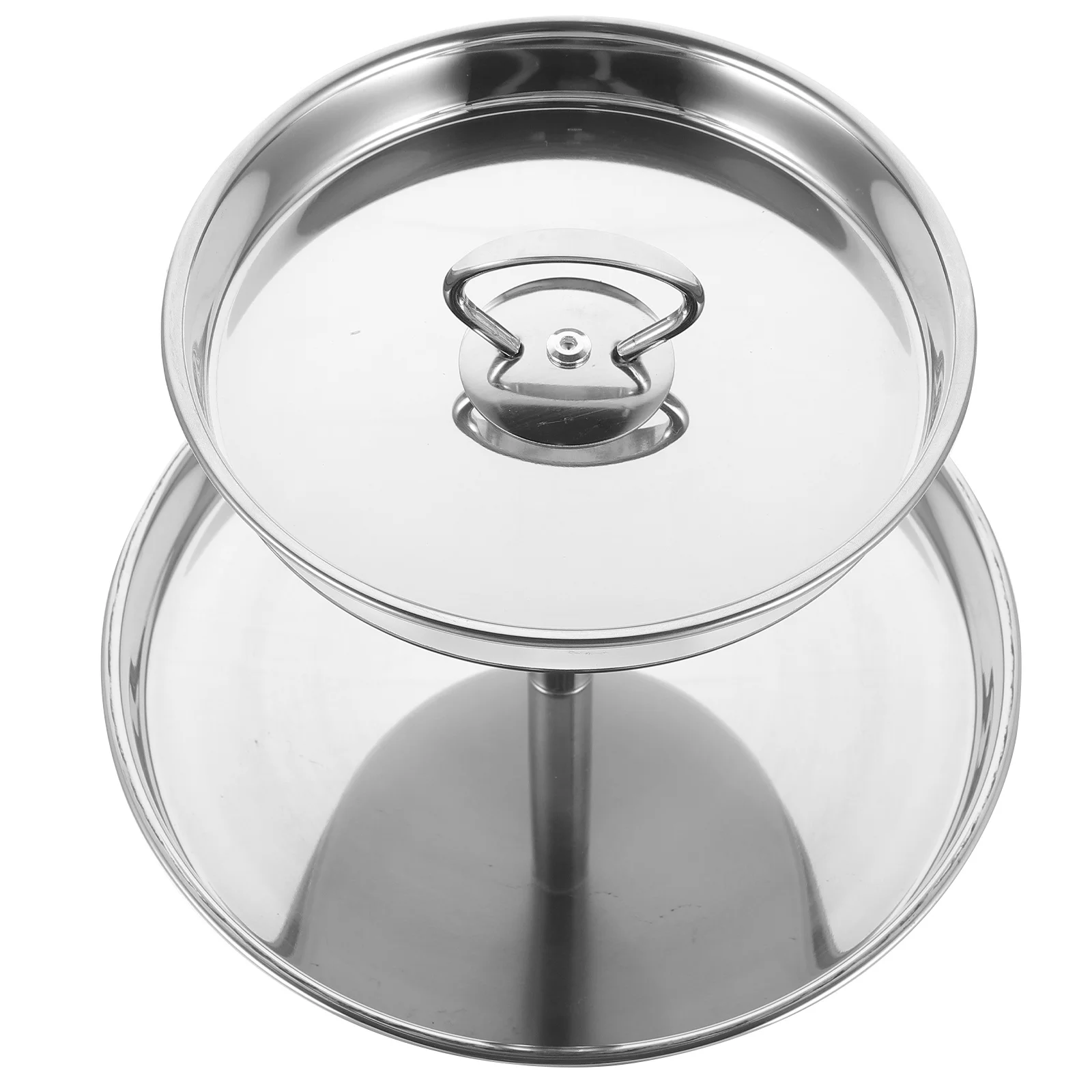 

1Pcs Divided Hot Pot Plate Stainless Steel Multi-Layer Rotatable Food Holder Snack Fruit Vegetable Serving Tray