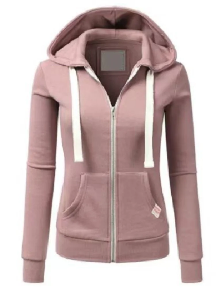 

Spring and Autumn New Women's Personalized Casual Cardigan Zipper Hoodie Korean Edition Fashion Outdoor Jogging Sportswear