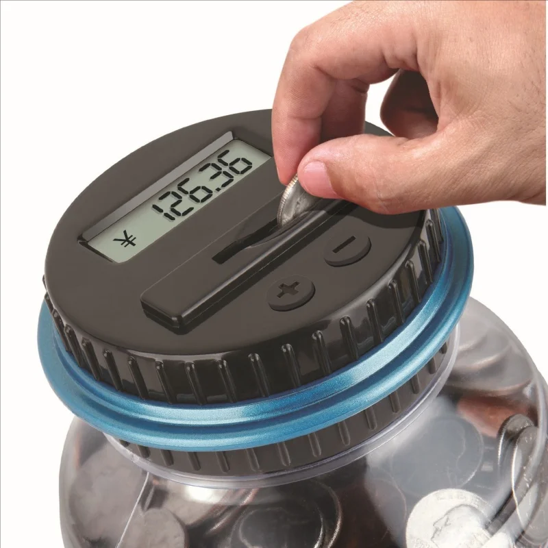 Piggy Bank Coin Savings LCD Counting Jar هدية مالية GBP EUR USD Marcian Coin Creative Smart Bucket