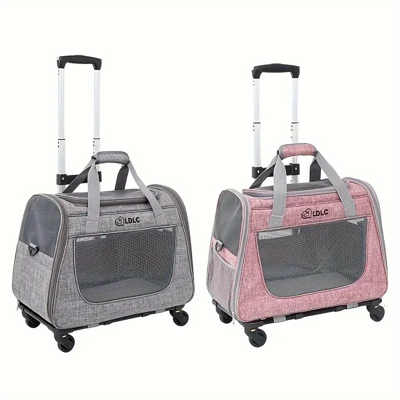 

2-in-1 Trolley Pet Cat Bag: The Ultimate Cat Carrier with Wheels for Your Furry Friend!