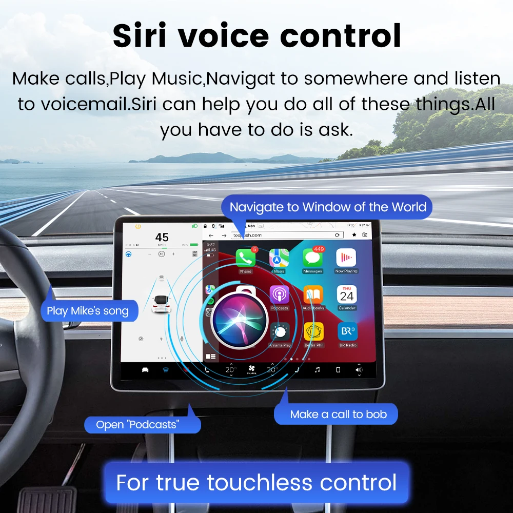 CarlinKit-Adaptateur CarPlay sans fil Android Auto, Commande vocale pour les placements, Toutes les technologies, Spotify, Google Maps, Waze, TMAP,