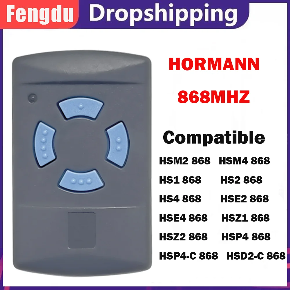 HORMANN Remote Control 868 MHz Compatible With HORMANN HSM2,HSM4 HSE2 HSE4 868 Garage Door Wireless Remote Command Opener