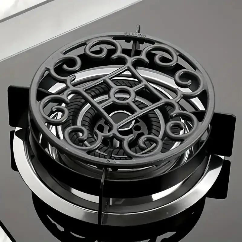 

Нескользящий чугунный поднос для газовой плиты - прочный держатель кастрюли, декоративный кухонный аксессуар для повышенной безопасности приготовления пищи