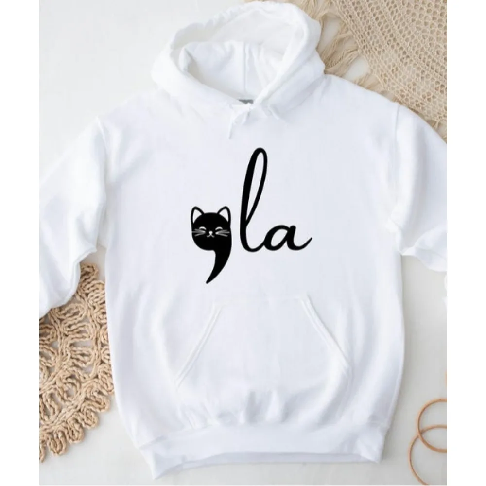 Comma La Cat Sweatshirt Kamala Harris Sweatshirt Hoodie Holiday Gift Kamala Serve The People Democratic Sweater Christmas Gift