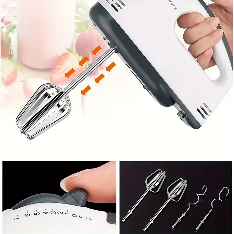 

1pc High-quality portable egg beater-efficient mixer, suitable for whipping cream and eggs-perfect for baking and cooking.