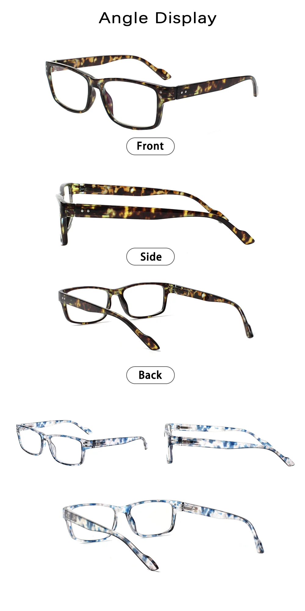 Boncamor 2022 Autumn Hot Sale Reading Glasses For Women Blue Light Blocking Color Rectangular Frame Men Computer Reader