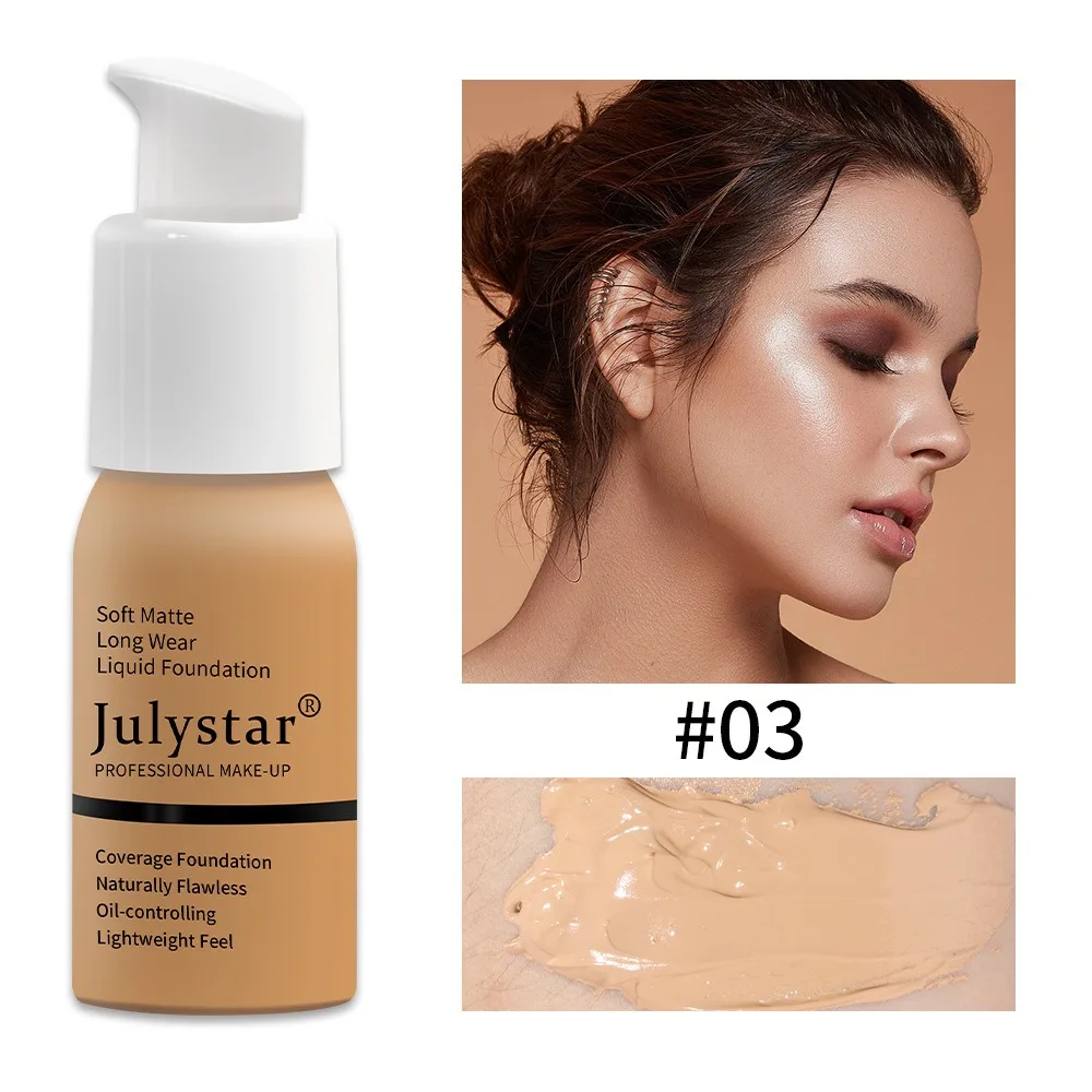 New Long Lasting Liquid Foundation Oil Control Matte Full Coverage Concealer Brighten Waterproof Moisturizing Primer Makeup Base