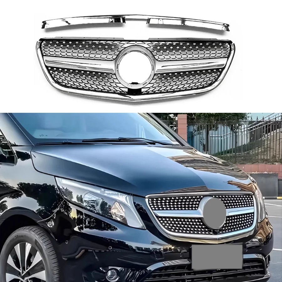 

Front Bumper Grille Hood Tuning Racing Grill For Mercedes Benz Vito Class V250 V260 2016-2020 2021-2023 ABS Accessories Grills