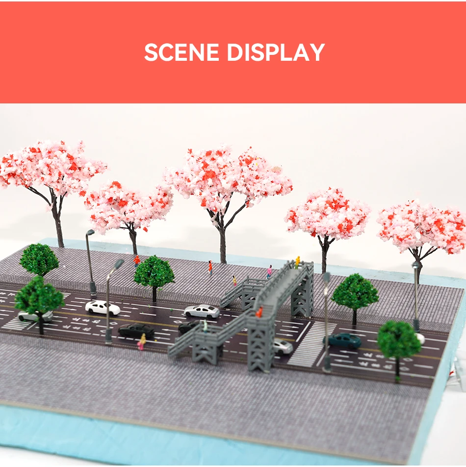 45mm/50mm/65mm/100mm/120mm Kirschbaum Modell HO/N Yard Baum Miniatur Landschaft Film Animation Szene Material Diorama – Detail 9
