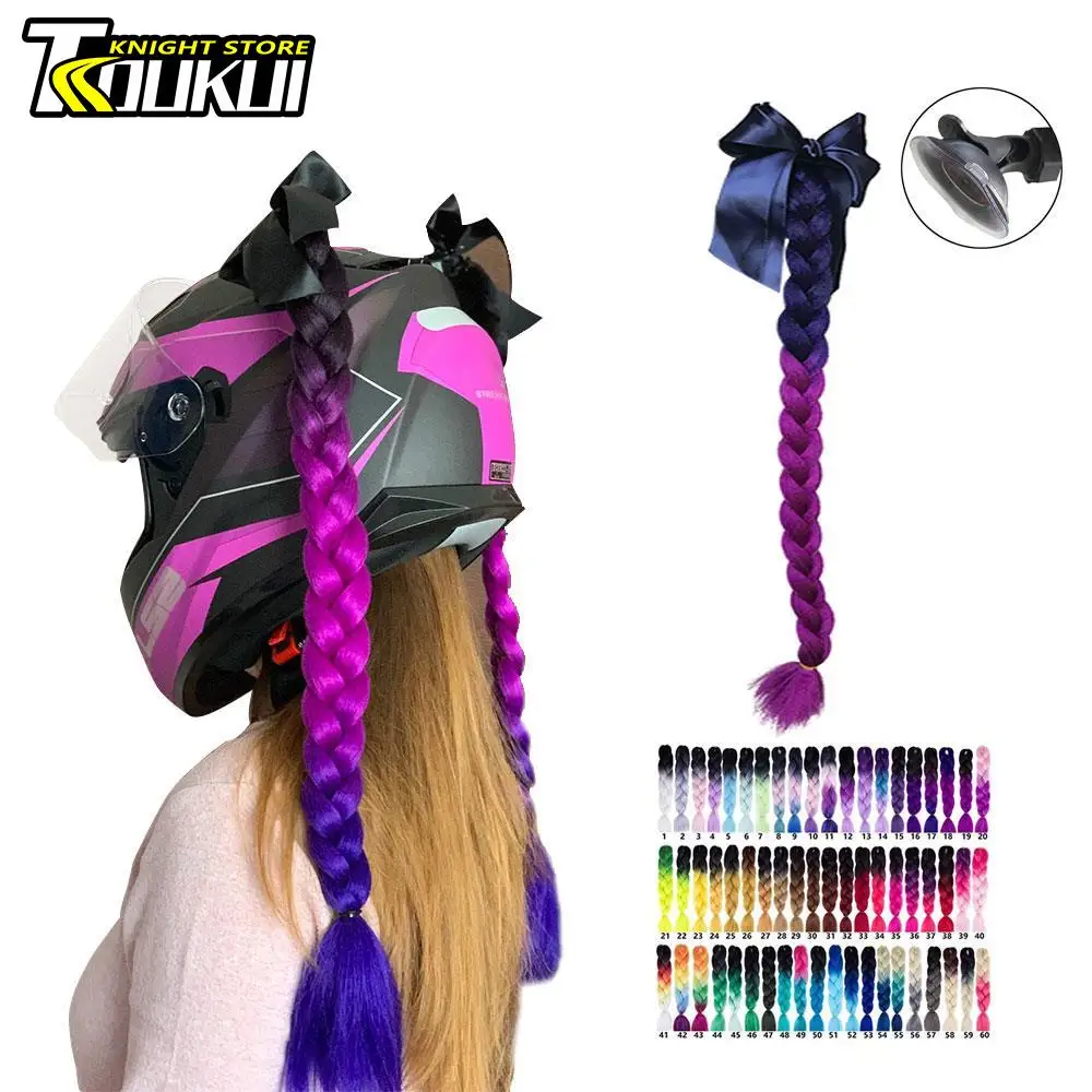 Motorcycle Helmet Braids Headwear Decoration Woman Braids Wig For Helmet Accessories Motocross Racing Cycling Styling Ponytail