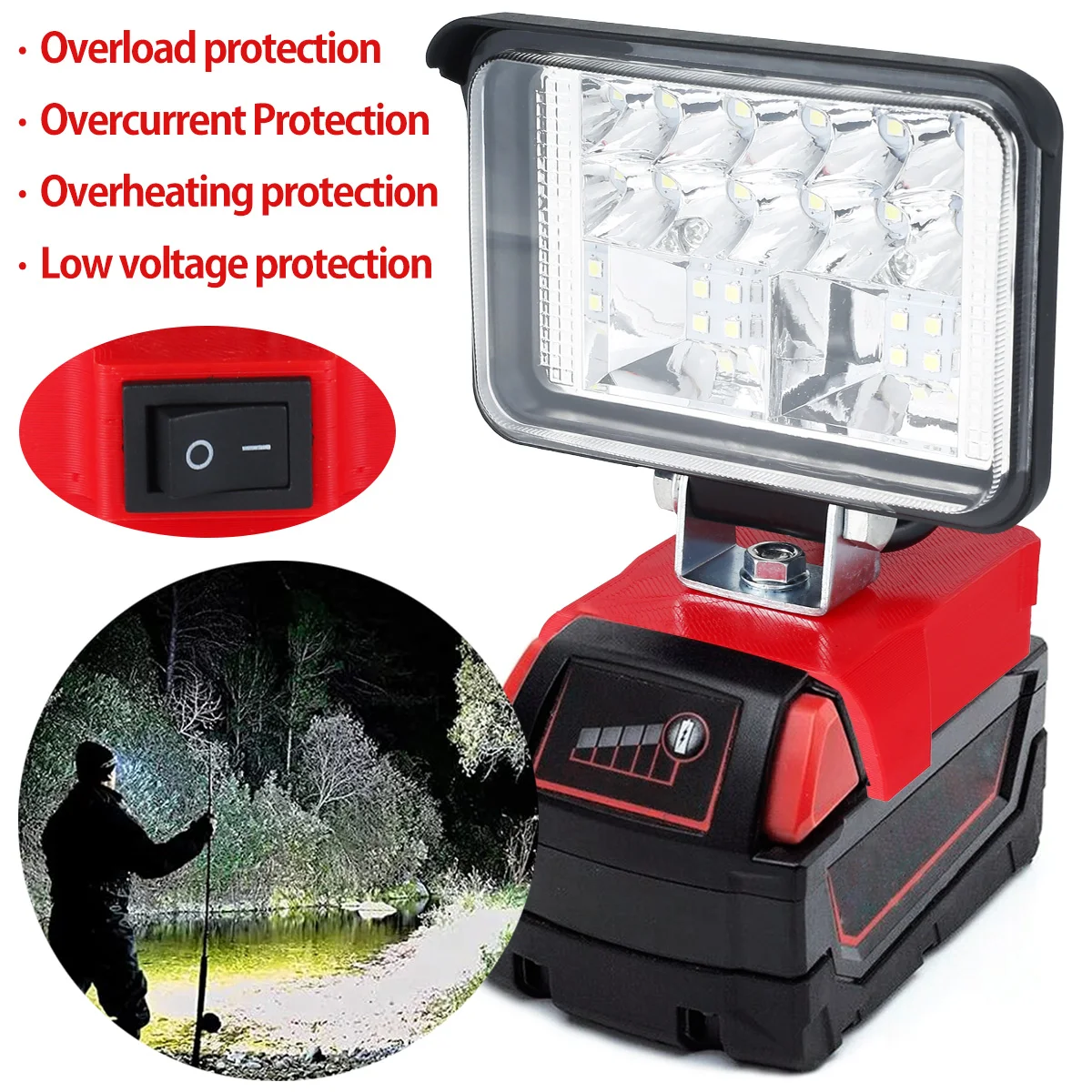 LED Work Light for Milwaukee M18 20V Lithium Battery Super Bright Jobsite Light Portable Flashlight for Camping Emergency Tools