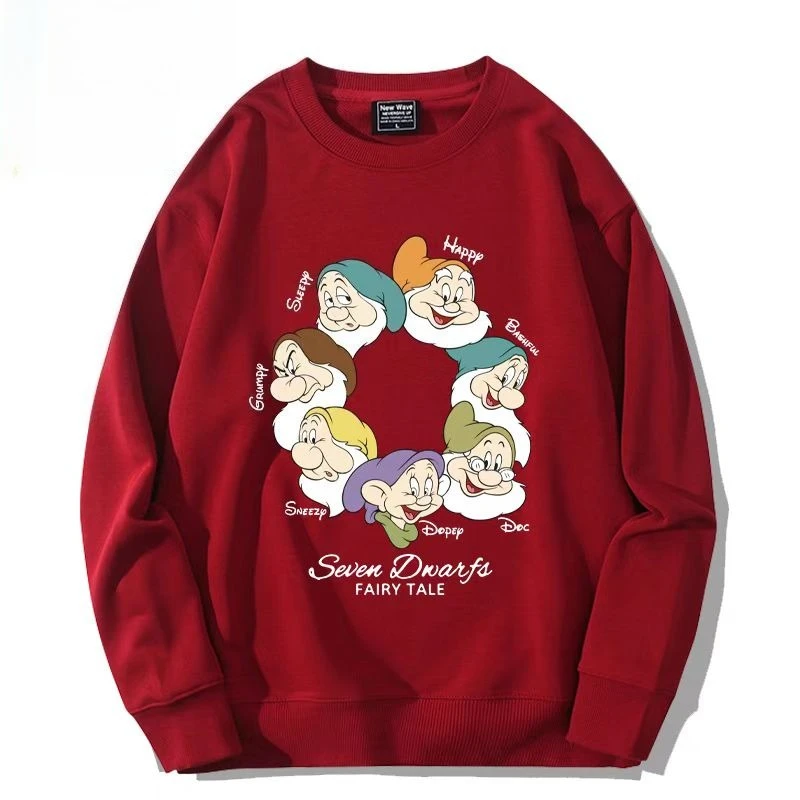 

Мужская толстовка Disney с принтом «Белоснежка и семь гномов», свободного кроя, модная, в стиле аниме, для мужчин и женщин